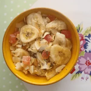 Banana, Coconut and Chia Toppers